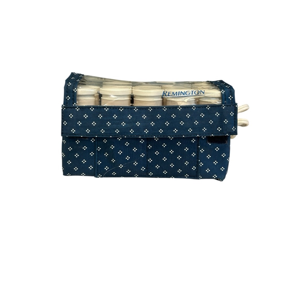 VTG Remington Hot Hair Travel Rollers w/Clips Blue Fabric Case WORKS Compact